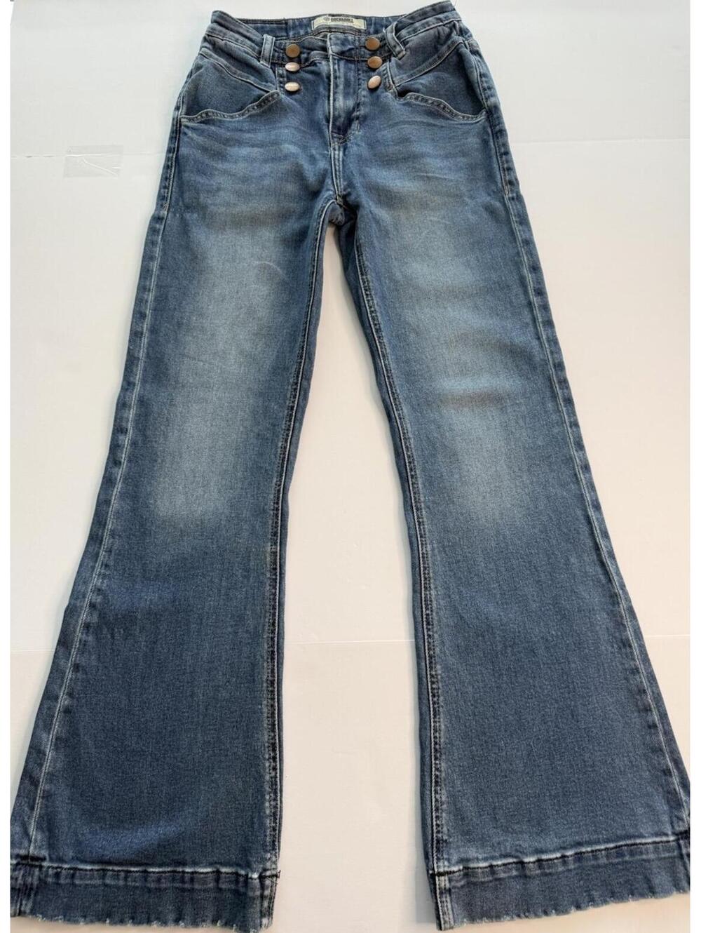 Rock & Roll Denim Women’s Trousers High Rise Flared Size 26x32 - Picture 1 of 8